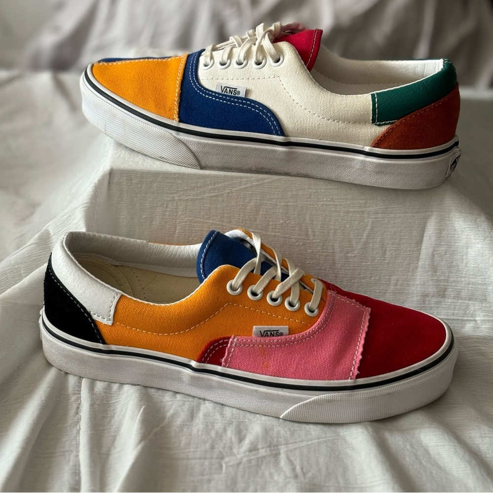 VANS Era Patchwork Shoes W8.5/M7 Multicolor Skateboard Sneakers Excellent - Picture 2 of 10